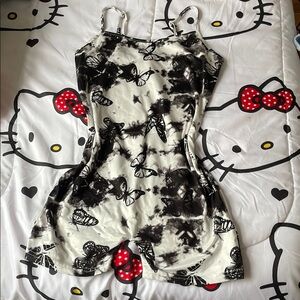 Kids Black and White Butterfly Print Bottoms